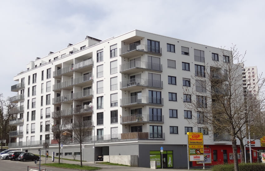  Gebäude mit 74 Wohnungen SB-Markt mit Tiefgarage 