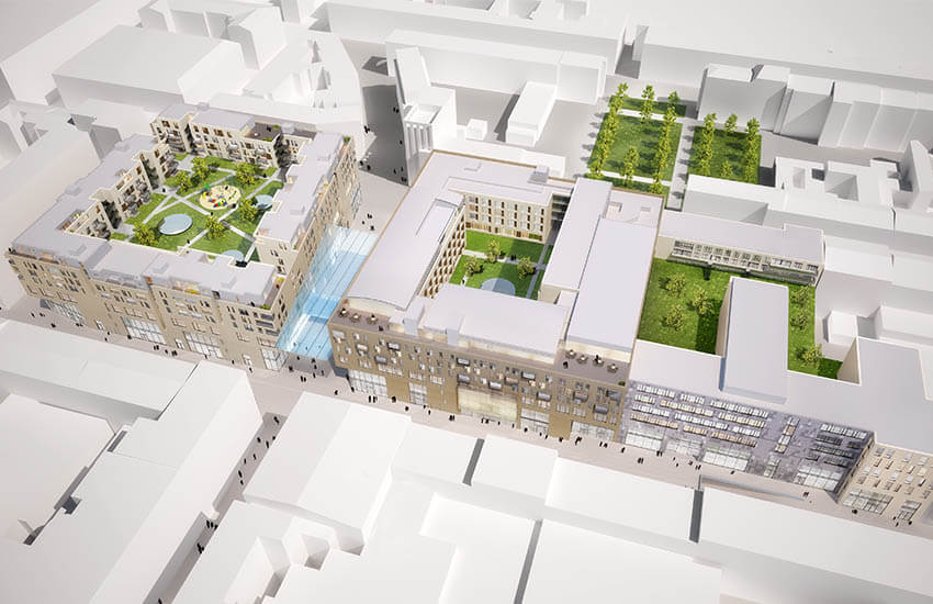 Rendering des Quartiers von oben